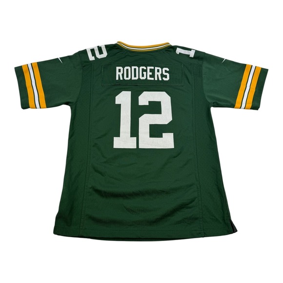 Green Bay Packers Jersey Youth Large NFL Football Aaron Rodgers 12 Nike Shirt - Picture 2 of 7